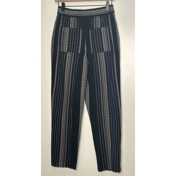 Anthropologie the essential beach pant size XS Black White Pull On elastic Waist - Picture 2 of 4